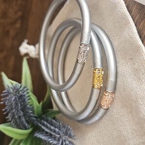 Buddha Bangles Silver Tone Womens Measure In The Photo